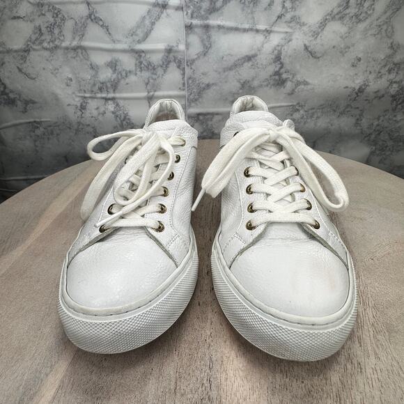 M.Gemi Women’s White Leather Sneakers Size 40 Italian Made Low Top Shoes - Picture 13 of 13